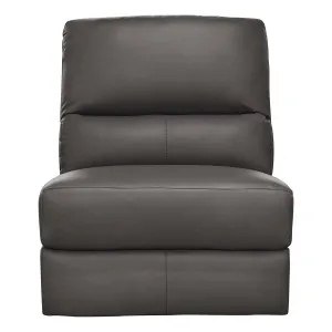 Portland Sofa Single Extension in Leather Dark Grey by OzDesignFurniture, a Sofas for sale on Style Sourcebook