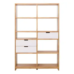 Franco Double Shelf Unit in Mangowood Clear / White Drawers by OZ Design, a Wall Shelves & Hooks for sale on Style Sourcebook