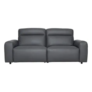 Jude 2 Seater Recliner Sofa in Linea Leather Charcoal by OZ Design, a Sofas for sale on Style Sourcebook