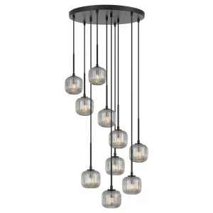 Telbix Bobo 10 Light Glass Pendant Black by Telbix, a Pendant Lighting for sale on Style Sourcebook