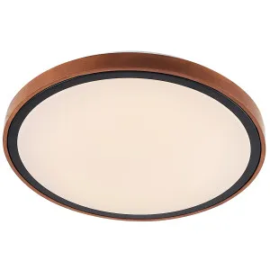 Telbix Orlin Tricolour LED Round Oyster Light with Wood Accent Large by Telbix, a LED Lighting for sale on Style Sourcebook