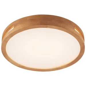 Telbix Thalia Tricolour LED Round Oyster Light with Wood Accent Small by Telbix, a LED Lighting for sale on Style Sourcebook