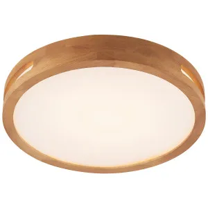 Telbix Thalia Tricolour LED Round Oyster Light with Wood Accent Large by Telbix, a LED Lighting for sale on Style Sourcebook