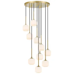 Telbix Bobo 10 Light Glass Pendant Antique Gold by Telbix, a Pendant Lighting for sale on Style Sourcebook