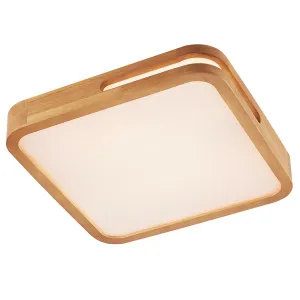 Telbix Lyric Tricolour LED Square Oyster Light with Wood Accent Medium by Telbix, a LED Lighting for sale on Style Sourcebook