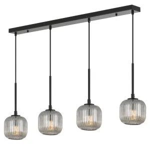 Telbix Bobo 4 Light Glass Pendant Black by Telbix, a Pendant Lighting for sale on Style Sourcebook