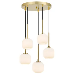 Telbix Bobo 5 Light Glass Pendant Antique Gold by Telbix, a Pendant Lighting for sale on Style Sourcebook