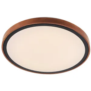 Telbix Orlin Tricolour LED Round Oyster Light with Wood Accent Small by Telbix, a LED Lighting for sale on Style Sourcebook