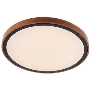 Telbix Orlin Tricolour LED Round Oyster Light with Wood Accent Medium by Telbix, a LED Lighting for sale on Style Sourcebook