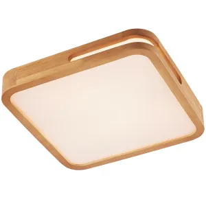 Telbix Lyric Tricolour LED Square Oyster Light with Wood Accent Large by Telbix, a LED Lighting for sale on Style Sourcebook