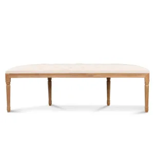 Ex Display - Lenora 1.48m Oak Bench -Light Beige by Interior Secrets - AfterPay Available by Interior Secrets, a Benches for sale on Style Sourcebook