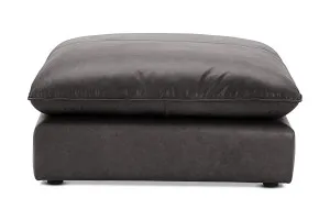 Loft Mini Leather Ottoman, Graphite, by Lounge Lovers by Lounge Lovers, a Ottomans for sale on Style Sourcebook