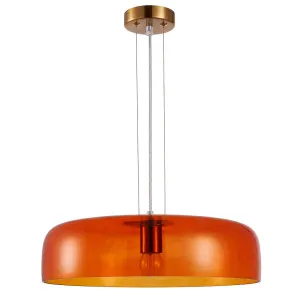 CLA Gelatina Oversized Dome Glass Pendant with Brass Accents Orange by Compact Lamps Australia, a Pendant Lighting for sale on Style Sourcebook