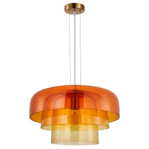 CLA Gelatina Multi-Tier Oversized Dome Glass Pendant with Brass Accents Orange by Compact Lamps Australia, a Pendant Lighting for sale on Style Sourcebook