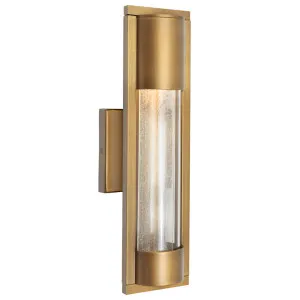 Cougar Marburg Slim Frame Outdoor Wall Light with Clear Seeded Acrylic Aged Brass by Cougar, a Outdoor Lighting for sale on Style Sourcebook