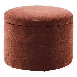 Ria Round Storage Ottoman 60cm in Fam Terracotta by OZ Design, a Ottomans for sale on Style Sourcebook