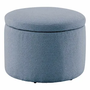 Ria Round Storage Ottoman 60cm in Het Blue by OZ Design, a Ottomans for sale on Style Sourcebook