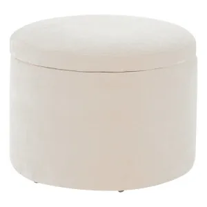 Ria Round Storage Ottoman 60cm in Fam Beige by OZ Design, a Ottomans for sale on Style Sourcebook