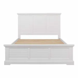 Hamptons Double Bed Frame Horizontal Slat in Acacia White by OZ Design, a Beds & Bed Frames for sale on Style Sourcebook