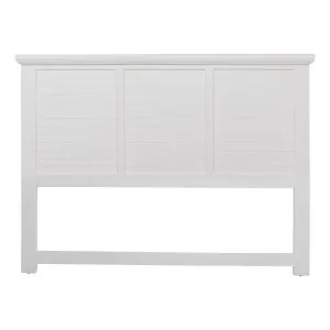 Hamptons Queen Bed Frame Head Horizontal Slat in Acacia White by OZ Design, a Bed Heads for sale on Style Sourcebook