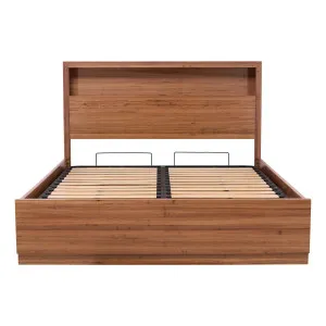 Santos King Bed Frame with Gas Lift Storage in Dark Wormy Chestnut by OZ Design, a Beds & Bed Frames for sale on Style Sourcebook