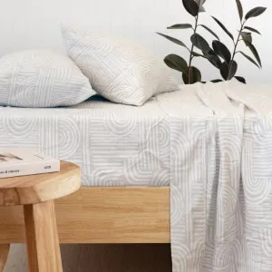 Bambury Bowie Flannelette Neutrals Sheet Set by null, a Sheets for sale on Style Sourcebook