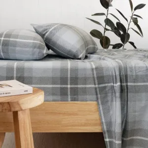 Bambury Harrison Flannelette Grey Sheet Set by null, a Sheets for sale on Style Sourcebook