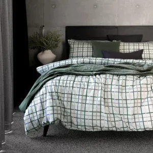 Bambury Campbell Blue Flannelette Quilt Cover Set by null, a Quilt Covers for sale on Style Sourcebook