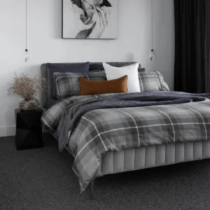 Bambury Harrison Grey Flannelette Quilt Cover Set by null, a Quilt Covers for sale on Style Sourcebook