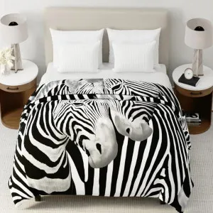 Renee Taylor Zebra Printed Mink Blanket by null, a Blankets & Throws for sale on Style Sourcebook