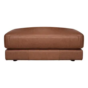 Temple Ottoman in Urbane Leather Dark Brown by OZ Design, a Ottomans for sale on Style Sourcebook