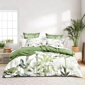 Renee Taylor Noosa Palm Cotton Green Quilt Cover Set by null, a Quilt Covers for sale on Style Sourcebook