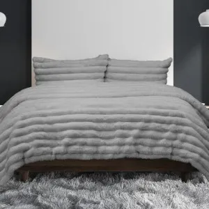 Ardor Boudoir Jax Chunky Faux Fur Smoke Quilt Cover Set by null, a Quilt Covers for sale on Style Sourcebook