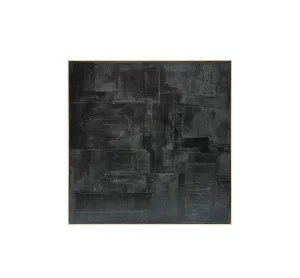 Hand-Painted Minimal Black Abstract Wall Art Canvas 140cm x 140cm by Luxe Mirrors, a Artwork & Wall Decor for sale on Style Sourcebook