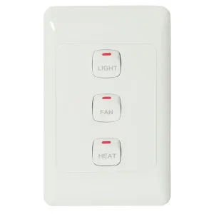 Martec Essence 2 Panel 3 in 1 Bathroom Exhaust Fan and Heater with LED Light White by Martec, a Exhaust Fans for sale on Style Sourcebook