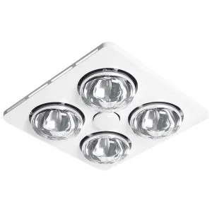 Martec Essence 4 Panel 3 in 1 Bathroom Exhaust Fan and Heater with LED Light White by Martec, a Exhaust Fans for sale on Style Sourcebook