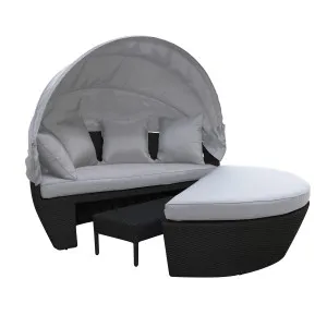 Erith Wicker Outdoor Furniture Day Bed w/ Canopy by Luxo Outdoors, a Outdoor Sunbeds & Daybeds for sale on Style Sourcebook