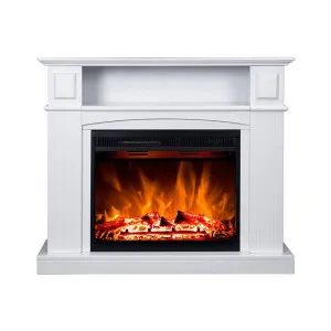 Banhi 1500W Electric Fireplace Heater with Mantel in White by Luxo Home Decor, a Fireplaces for sale on Style Sourcebook