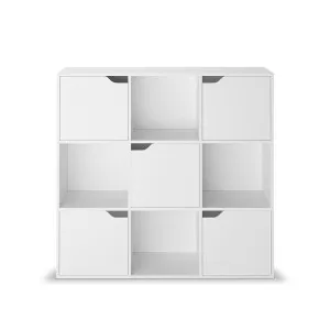Rowan 3-Tier Cube Storage Display Unit with Doors - White by Luxo, a Bookcases for sale on Style Sourcebook