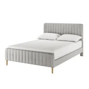 Seneca Upholstered Velvet Bed - Slate by Luxo, a Beds & Bed Frames for sale on Style Sourcebook