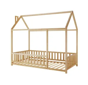 Jesse Kids Solid Pine Single House Bed - Natural by Luxo, a Kids Beds & Bunks for sale on Style Sourcebook