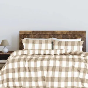 Odyssey Living Lawson Sherpa Check Birch Quilt Cover Set by null, a Quilt Covers for sale on Style Sourcebook