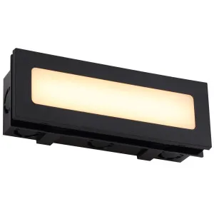 Telbix Ingar Rectangular Opal Tricolour LED Exterior Wall Light Black by Telbix, a Spotlights for sale on Style Sourcebook