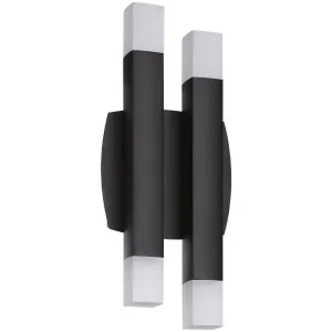 Eglo Estanterios Modern Twin Bar Up/Down LED Wall Light Black by Eglo, a Wall Lighting for sale on Style Sourcebook