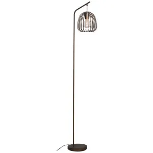 Eglo Espinal Minimalist Steel Cage Floor Lamp Bronze by Eglo, a Floor Lamps for sale on Style Sourcebook