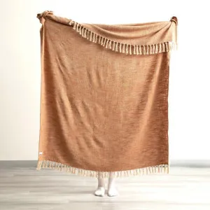 Renee Taylor Surrey Chevron Yarn-Dyed Tobacco Throw by null, a Throws for sale on Style Sourcebook