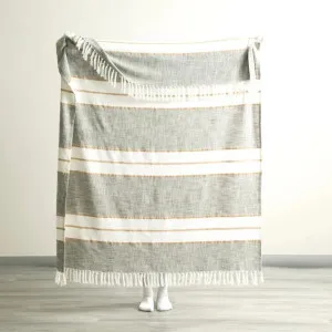 Renee Taylor Modena Stripe Stone Washed Yarn-Dyed Sage Throw by null, a Throws for sale on Style Sourcebook