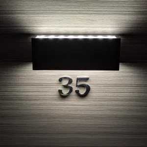 Star 8 Solar Slim Linear LED Up/Down Wall Mount Sign Light Black by Star8 Green, a Wall Lighting for sale on Style Sourcebook