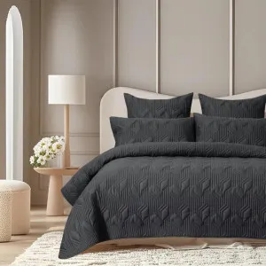Accessorize 400 Thread Count Bamboo Cotton Charcoal Coverlet Set by null, a Quilt Covers for sale on Style Sourcebook