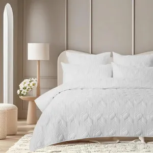 Accessorize 400 Thread Count Bamboo Cotton White Coverlet Set by null, a Quilt Covers for sale on Style Sourcebook